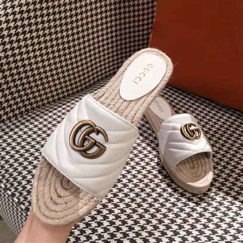 gucci white espadrille sandals